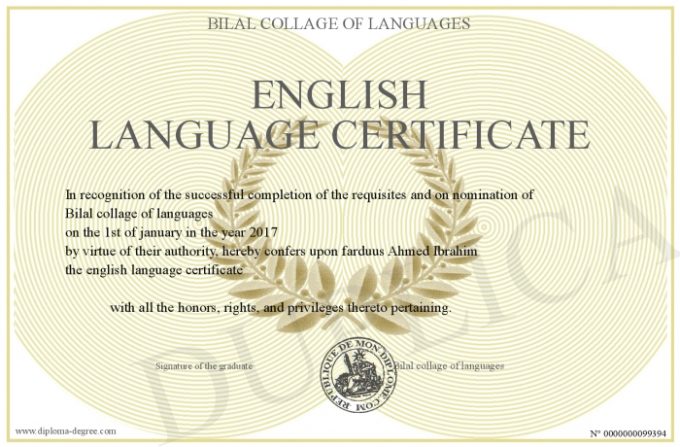 English Language Certificate