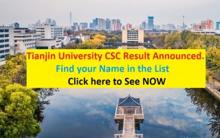 Tianjin University CSC Result 2019 Announced
